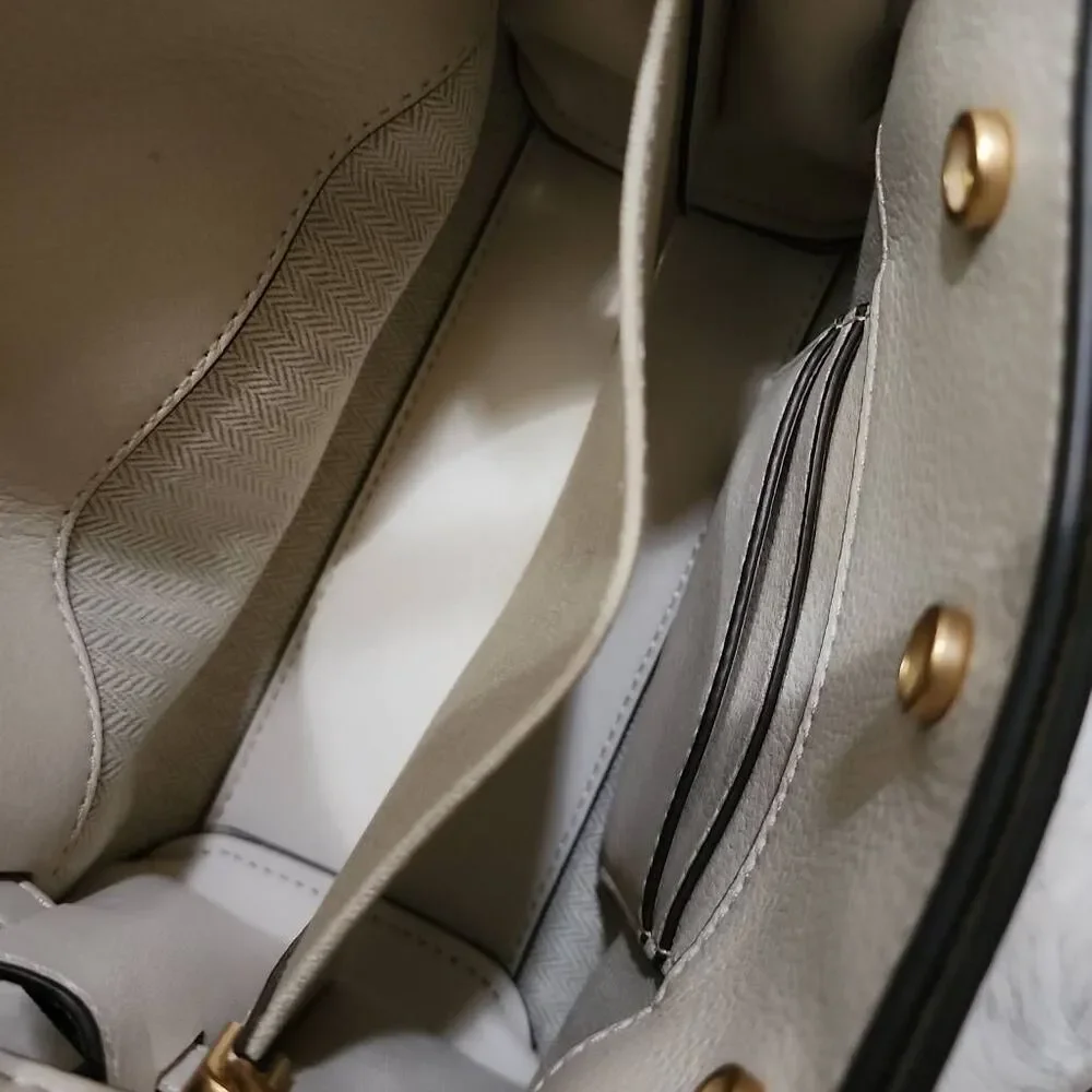 Tory Burch Petite Lee Radziwill Double Bag in Cream